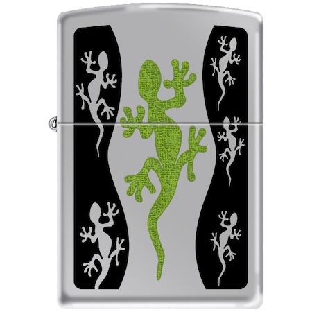 Zippo 2024 Zippo Custom 250 High Polish Chrome / Ci000259-Green Lizard Gecko ZIP-250CI000259